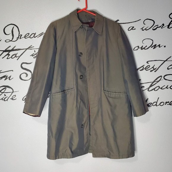 Vintage Long Field Overcoat with Zipper Lining, M - Picture 1 of 4